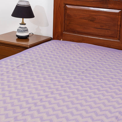 Purple - Pure Cotton Handloom Single Bed Cover from Bijnor by Nizam (91 x 61 in)
