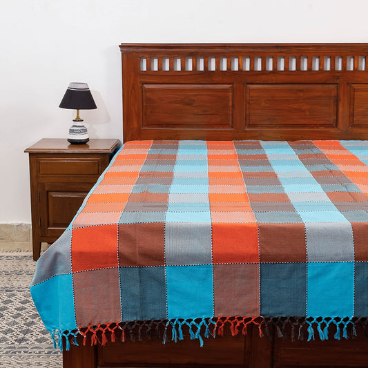 Multicolor - Pure Cotton Handloom Single Bed Cover from Bijnor by Nizam (91 x 61 in)