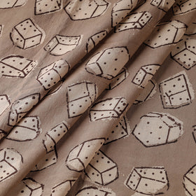 Light Brown Natural Dyed Cotton Bindaas Block Print Fabric
