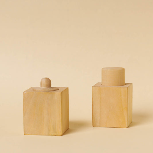Handmade Wooden Pincer Grasp Cylinders Set