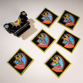  Tikuli Art Handpainted Wooden Coaster 