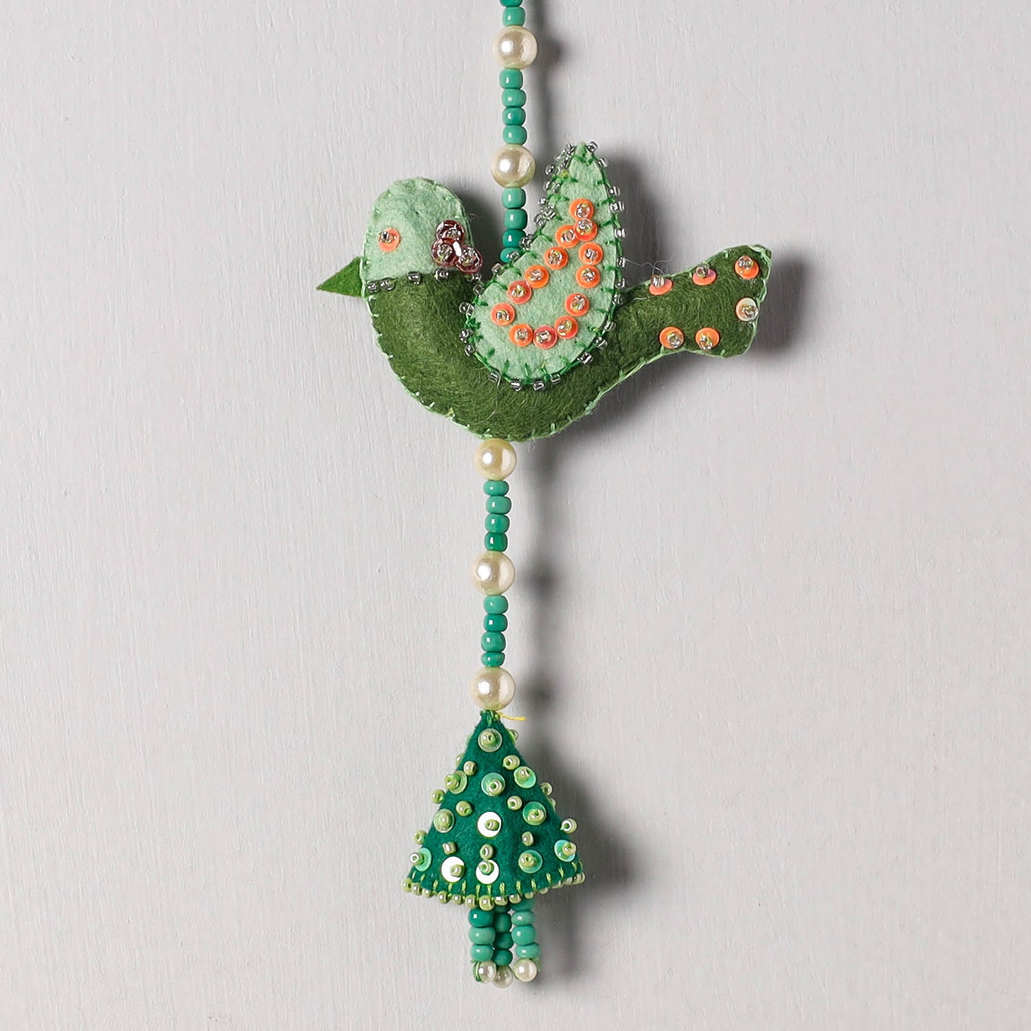 Buy Bird - Handmade Felt & Beadwork Wall Hanging 