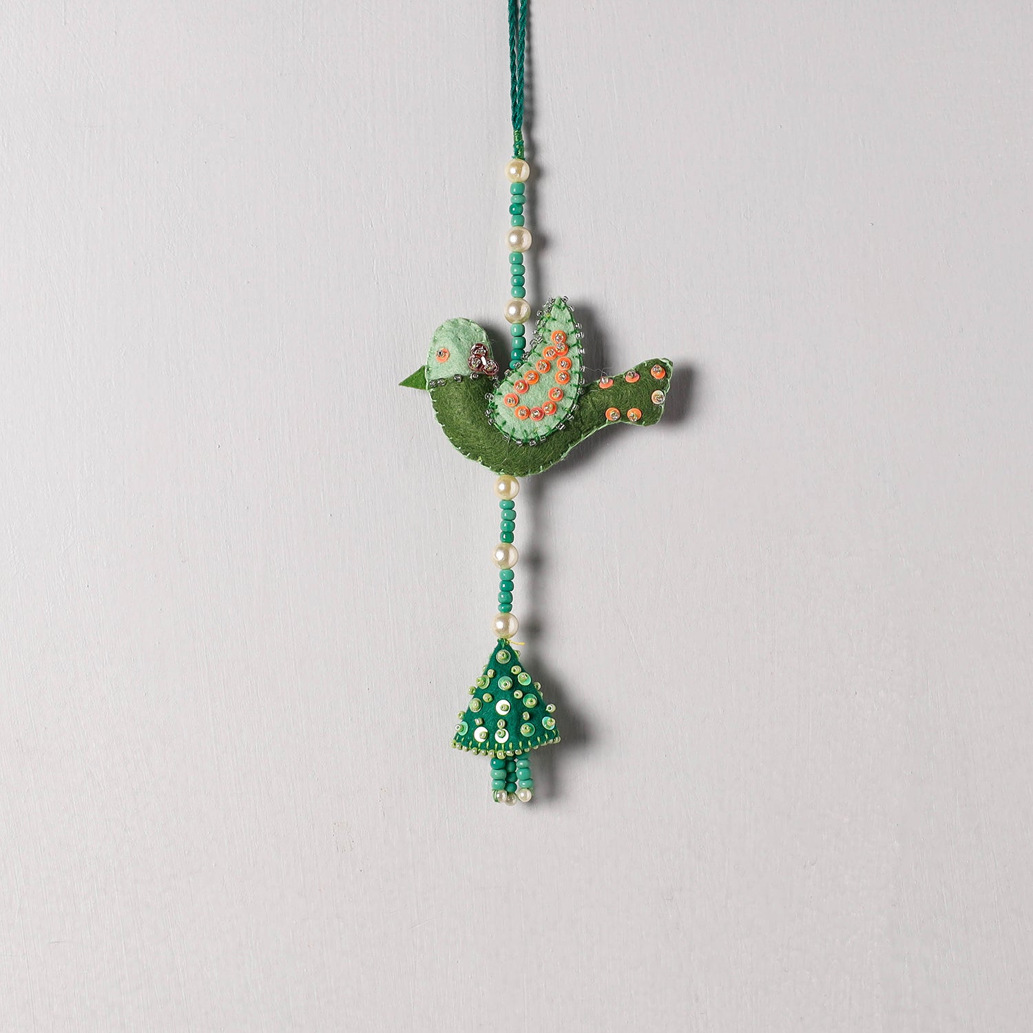  Buy Bird - Handmade Felt & Beadwork Wall Hanging 