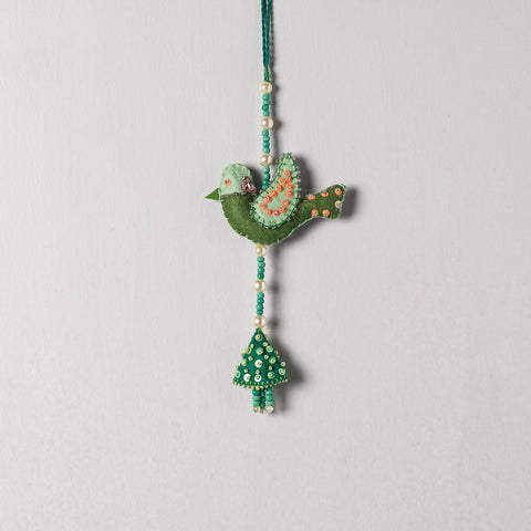 Bird - Handmade Felt & Beadwork Wall Hanging