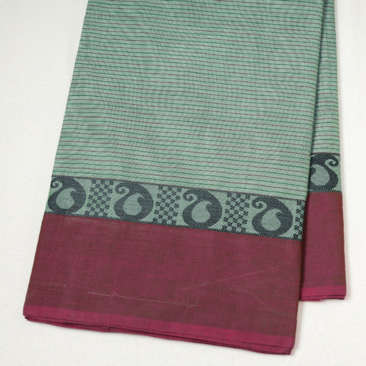 Green - Kanchipuram Cotton Fabric with Thread Border