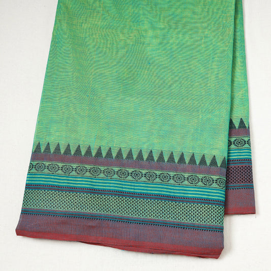 Green - Kanchipuram Cotton Fabric with Thread Border