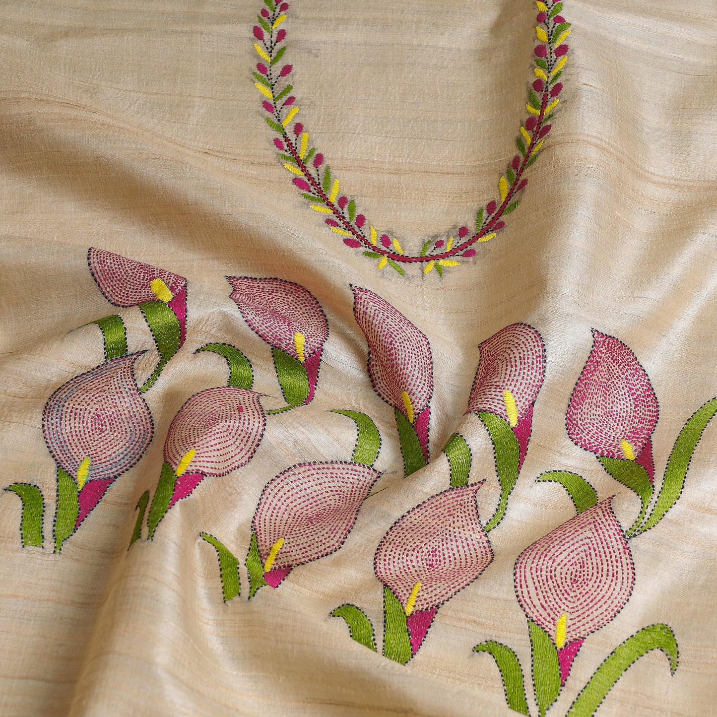kantha embroidery kurta material
