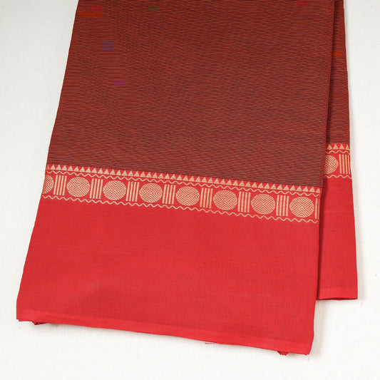 Brown - Kanchipuram Cotton Fabric with Thread Border
