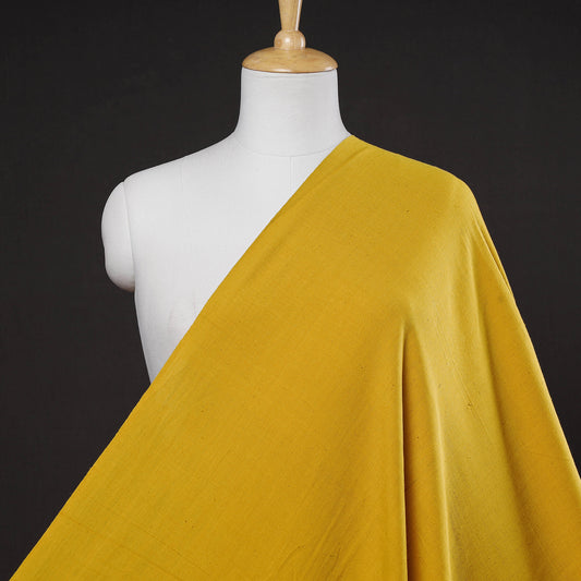 Yellow - Baragaon Pre Washed Handloom Plain Cotton Fabric