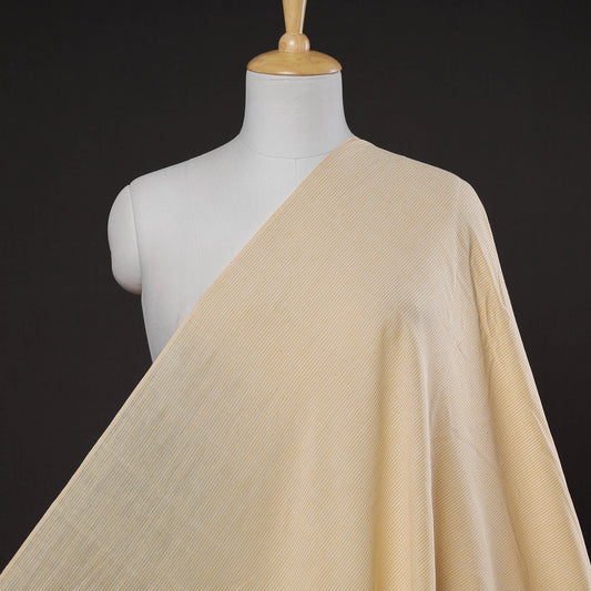 Beige - Baragaon Pre Washed Handloom Striped Cotton Fabric
