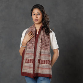  Bagh Block Printed Natural Dyed Woolen Muffler (61 in) 