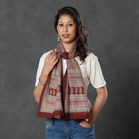  Bagh Block Printed Natural Dyed Woolen Muffler (61 in) 