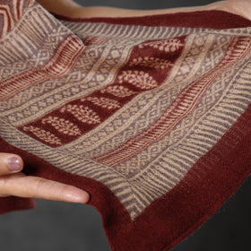  Bagh Block Printed Natural Dyed Woolen Muffler (61 in) 