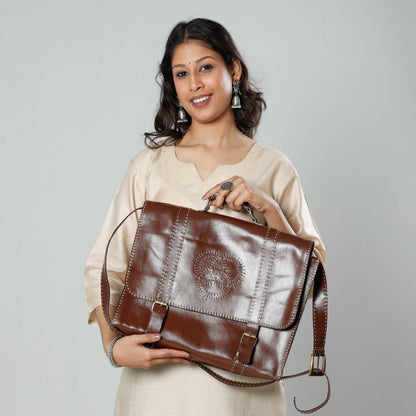 Handcrafted Kutch Leather Laptop Bag