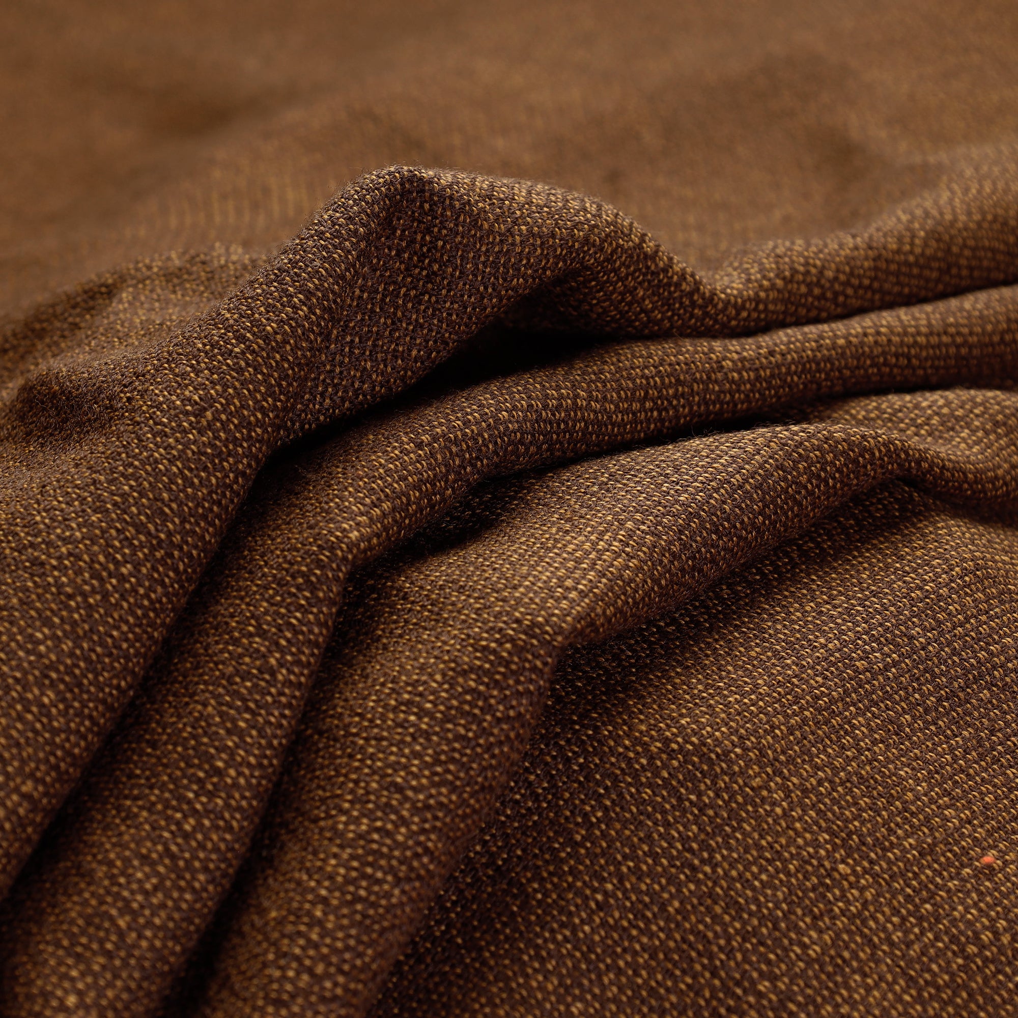 Brown - Kumaun Handwoven Pure Merino Woolen Fabric