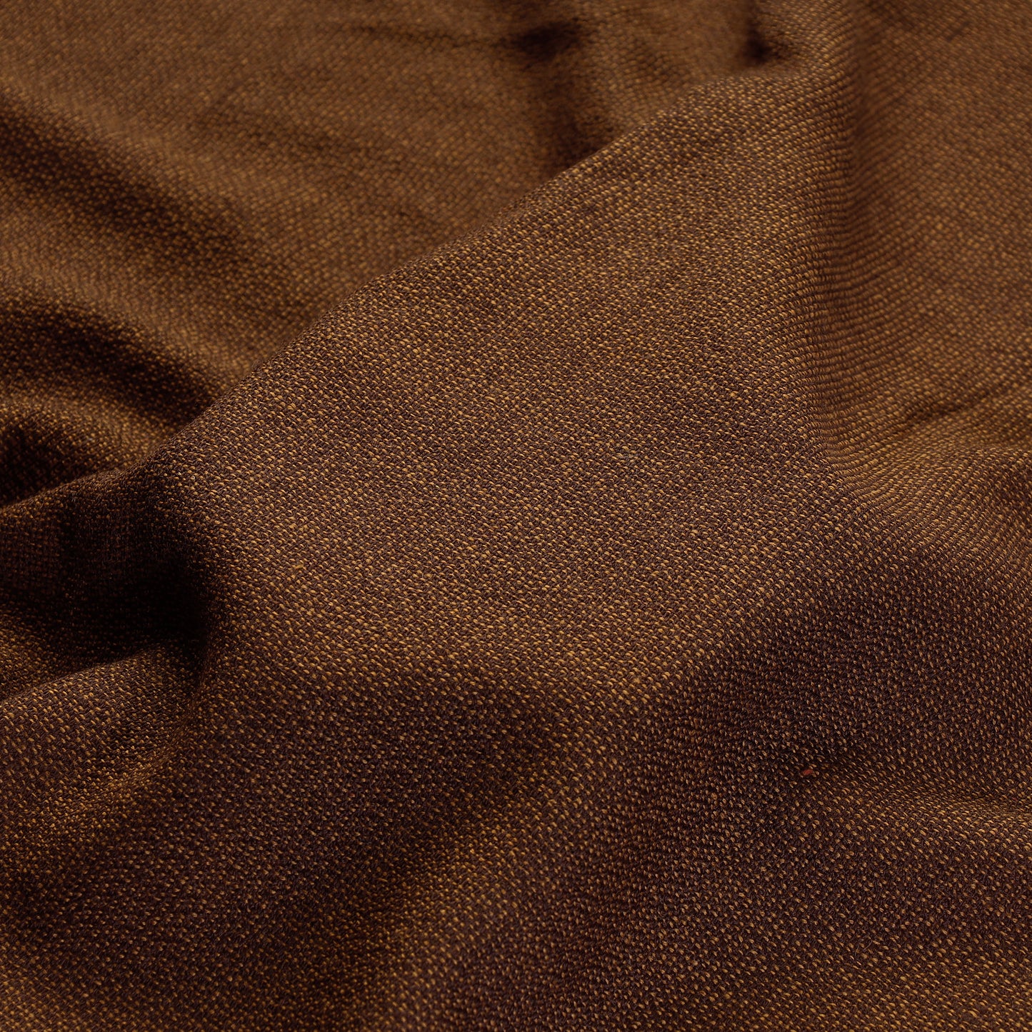 Brown - Kumaun Handwoven Pure Merino Woolen Fabric
