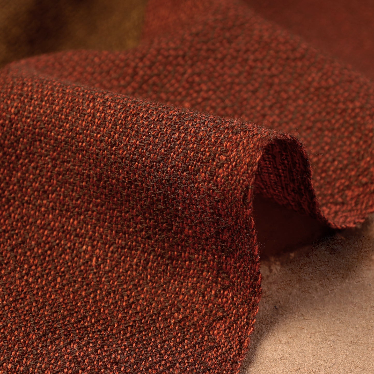Brown - Kumaun Handwoven Pure Merino Woolen Fabric