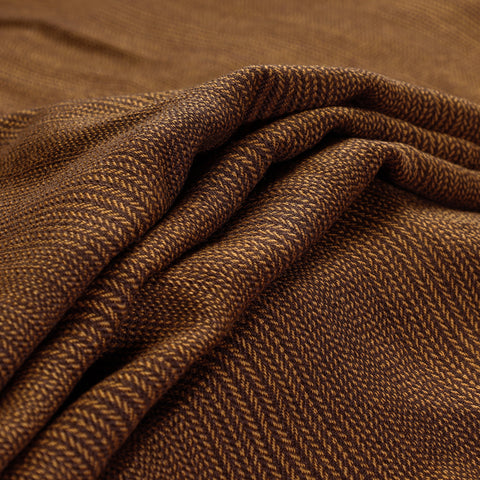 Brown - Kumaun Handwoven Pure Merino Woolen Fabric