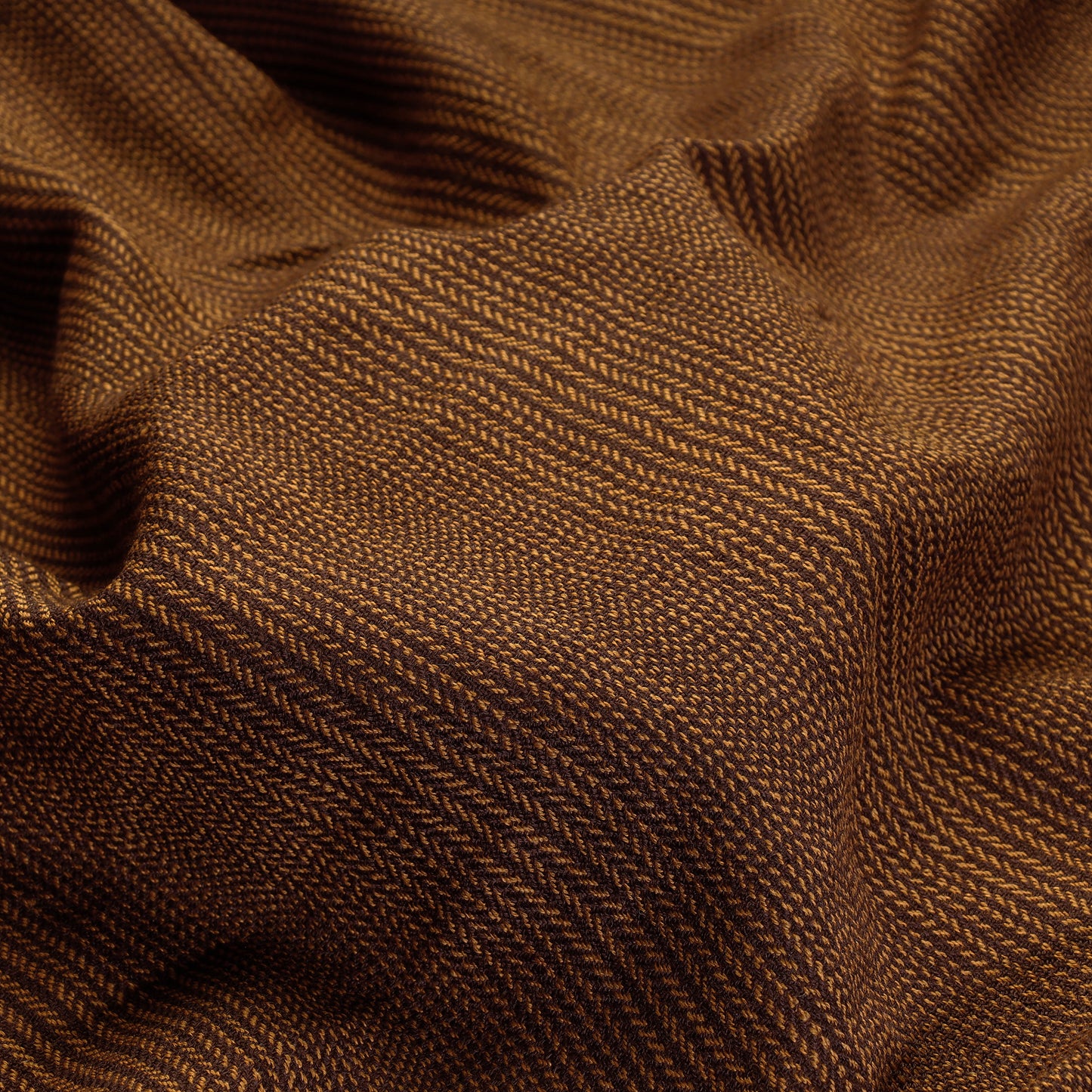 Brown - Kumaun Handwoven Pure Merino Woolen Fabric