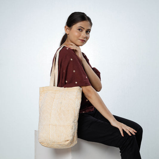 Handcrafted Quilted Bagru Block Printed Shoulder Bag