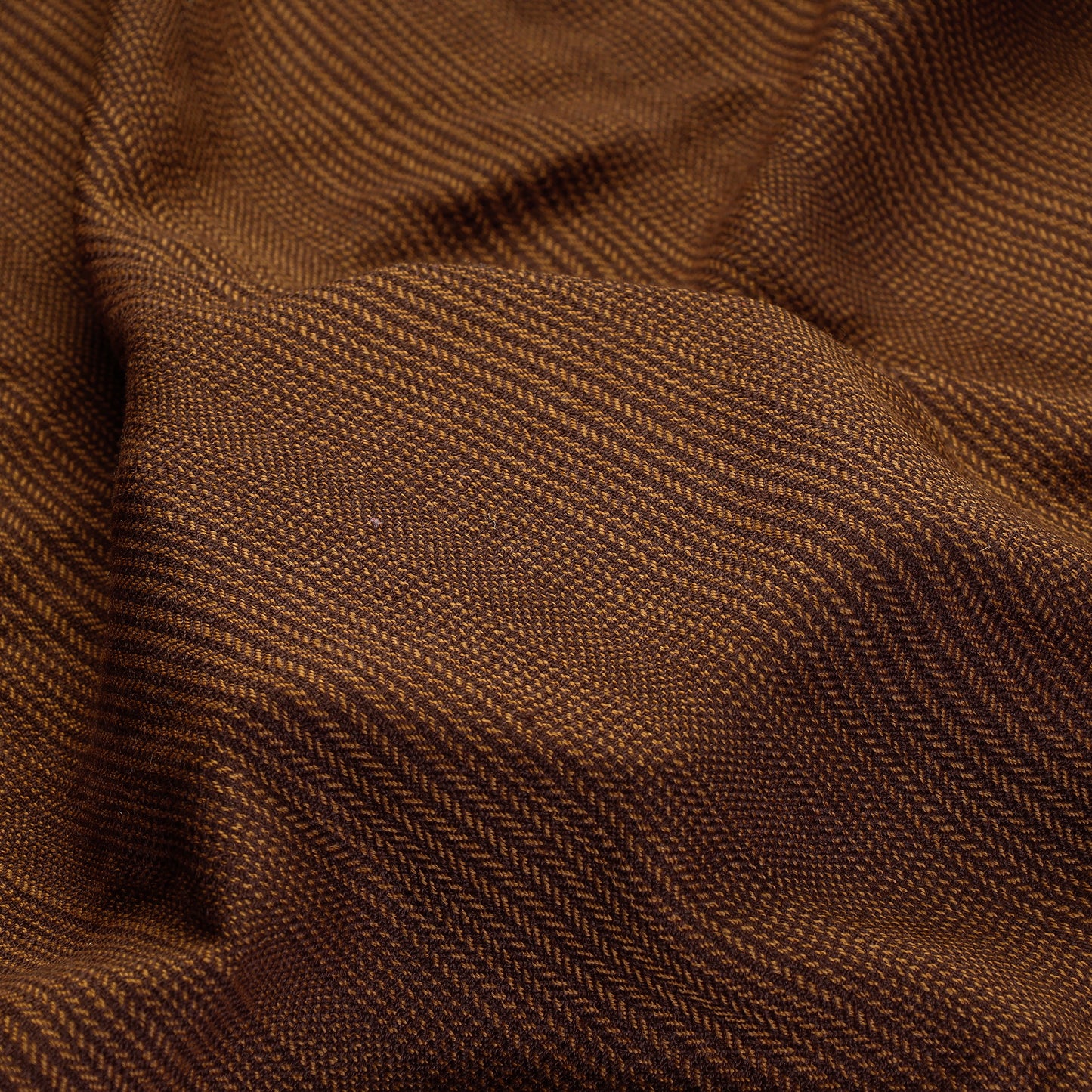 Brown - Kumaun Handwoven Pure Merino Woolen Fabric
