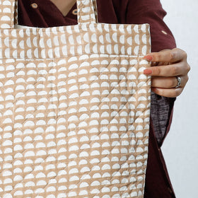 Brown Handcrafted Quilted Bagru Block Printed Shoulder Bag