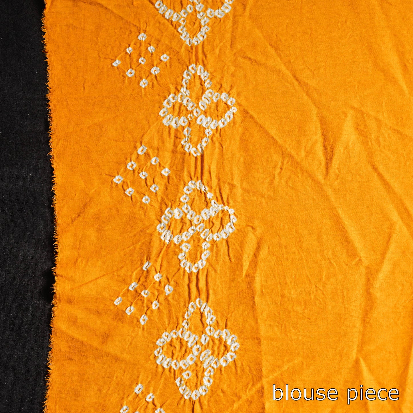 Orange - Kutch Bandhani Tie-Dye Cotton Saree with Blouse Piece