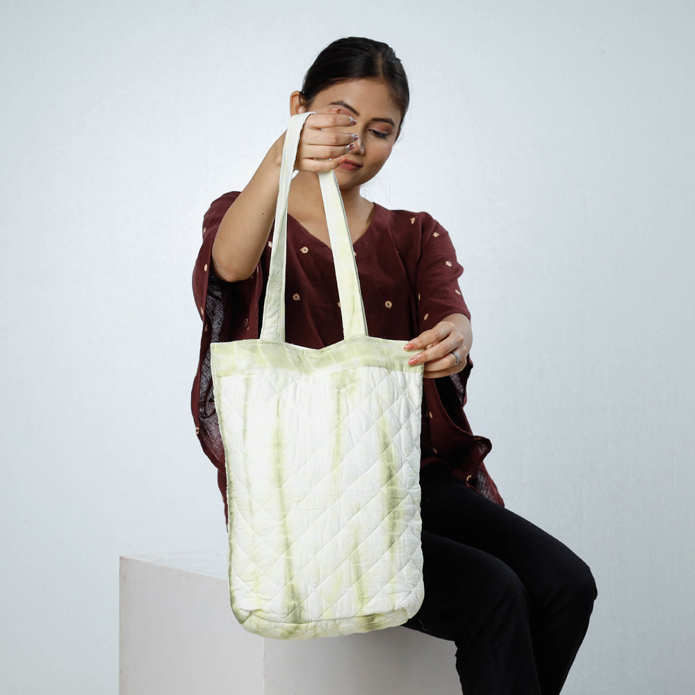 Handcrafted Quilted Shibori Tie Dye Cotton Shoulder Bag