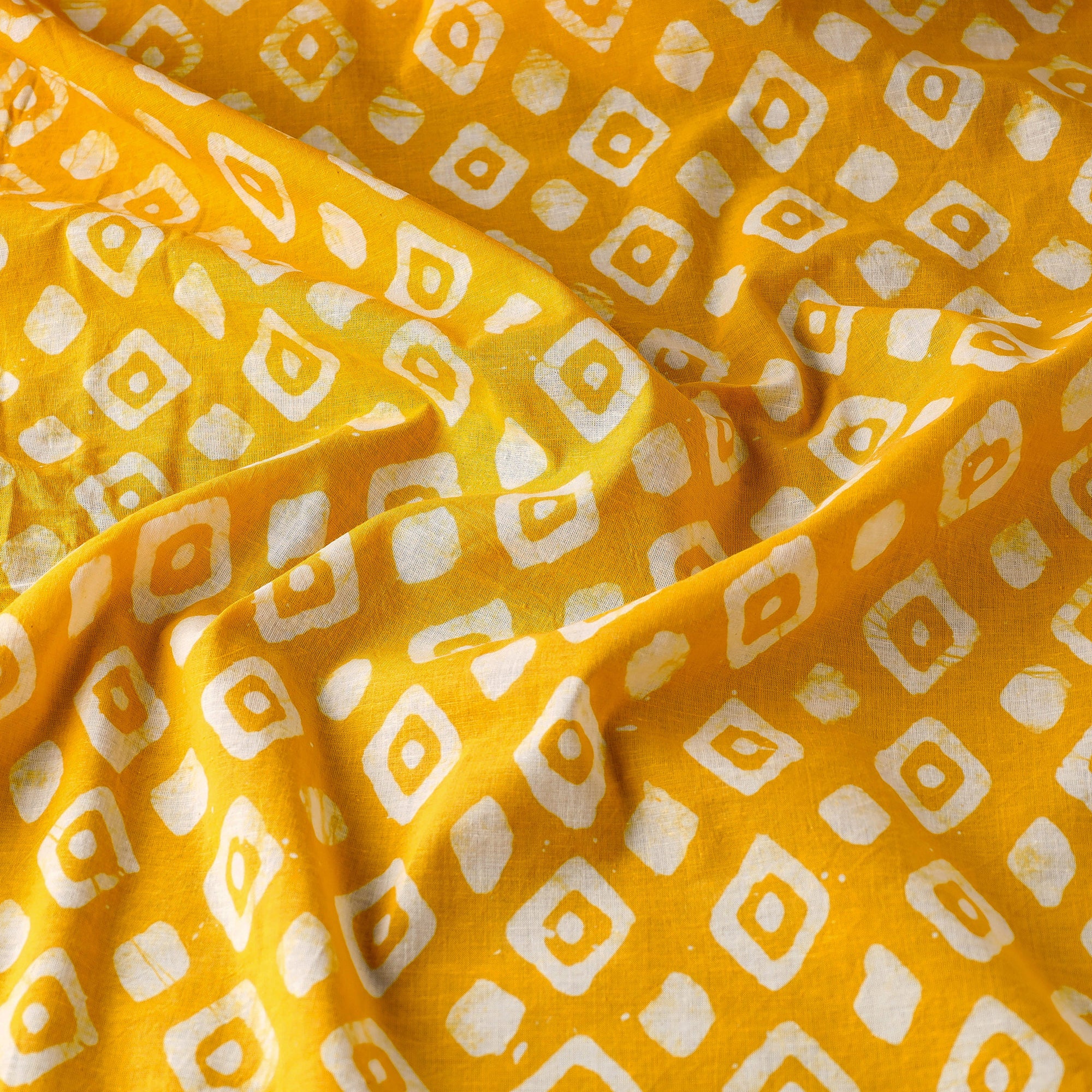 Yellow - Hand Batik Printing Cotton Fabric