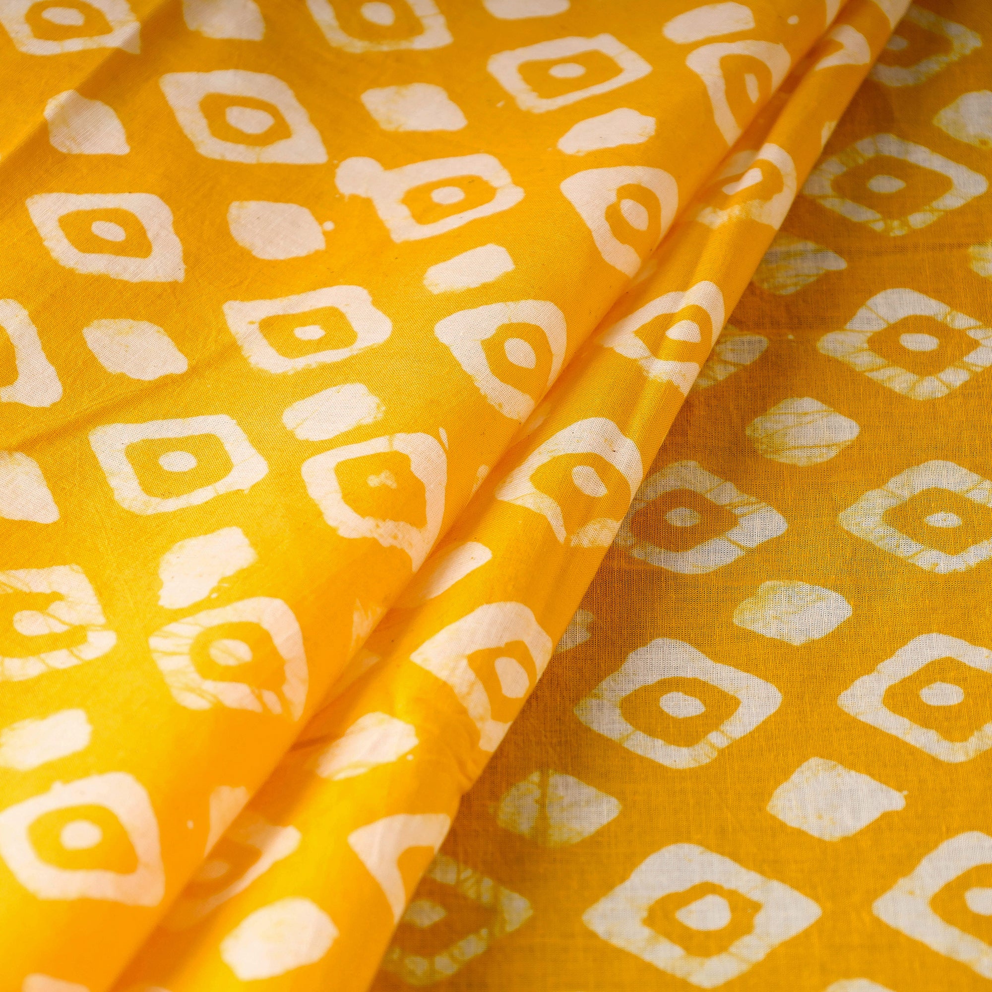 Yellow - Hand Batik Printing Cotton Fabric