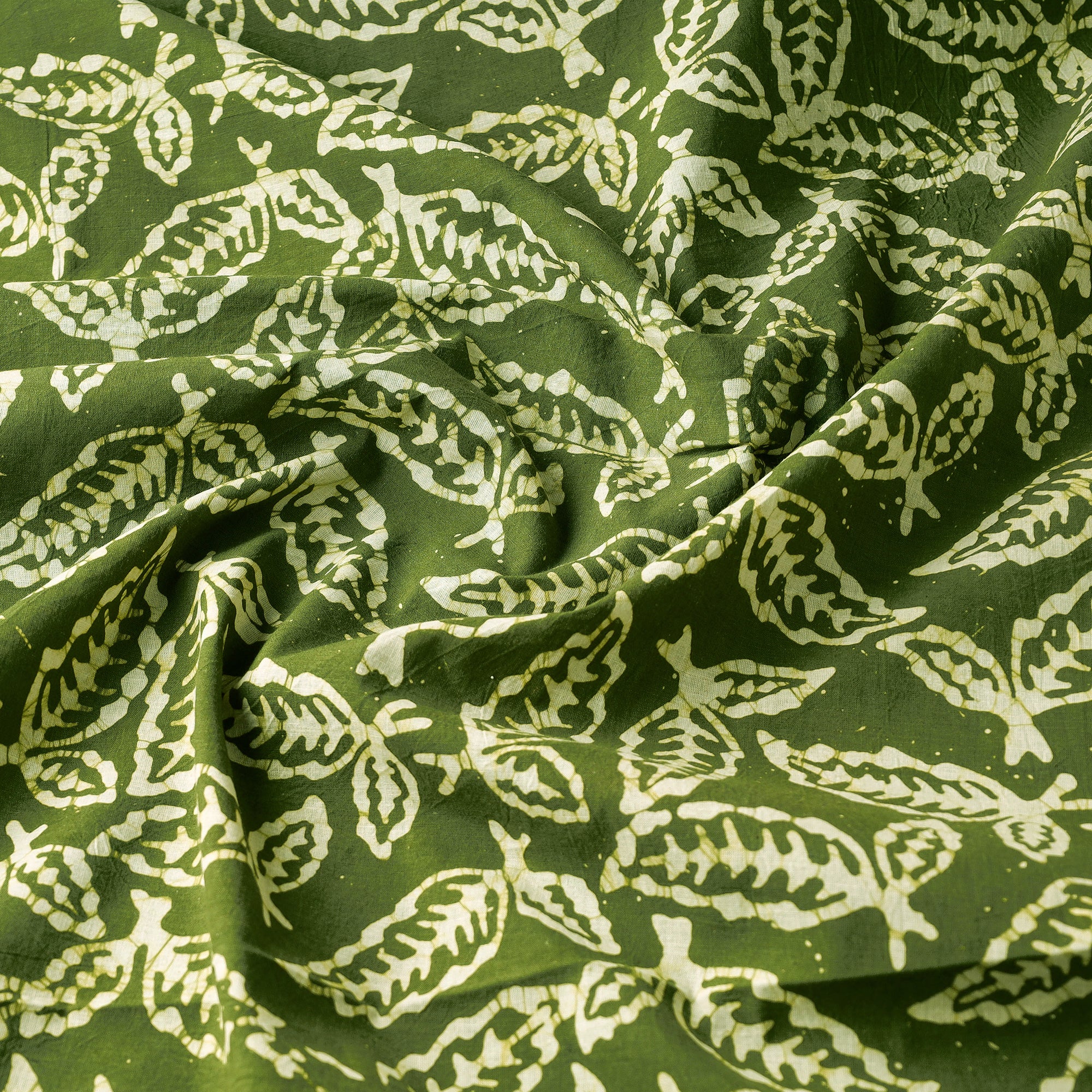 Green - Hand Batik Printing Cotton Fabric