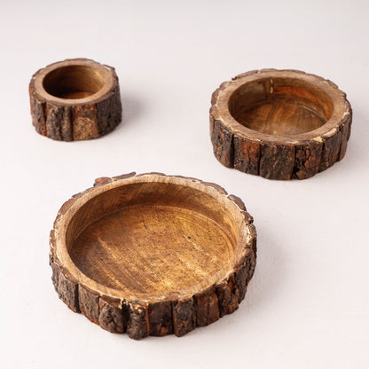 Handcrafted Mango Wooden Bowls (set of 3)