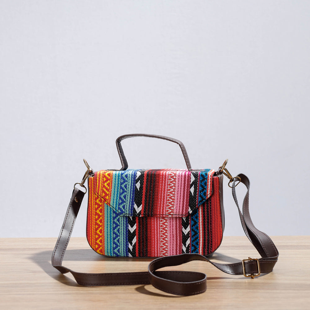 Multicolor Kutch Handcrafted Woven Cotton Sling Bag