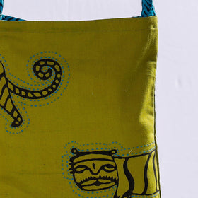 Buy Kantha Work Block Print Cotton Sling Bag l iTokri.com