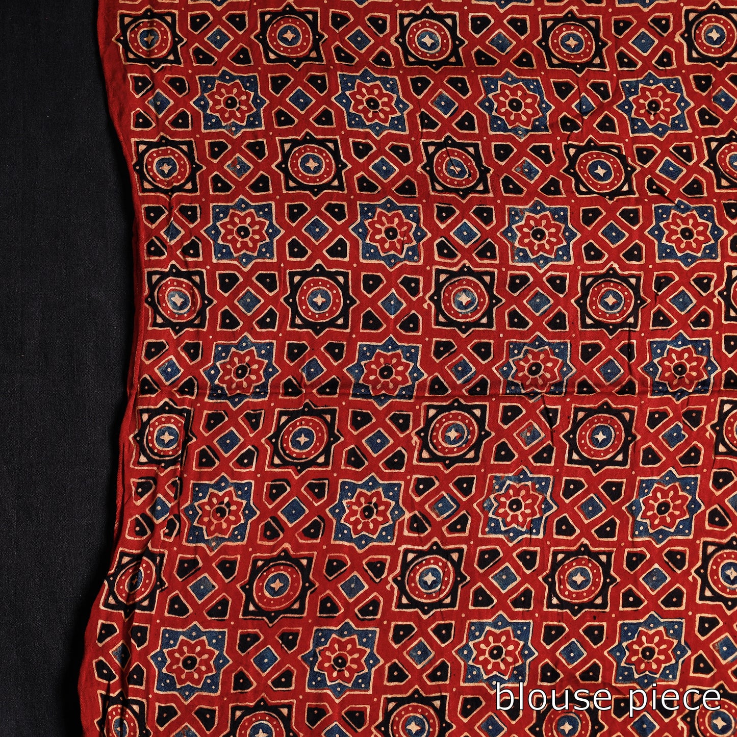 Red - Kutch Bandhani Tie-Dye Modal Silk Ajrakh Block Printing Saree