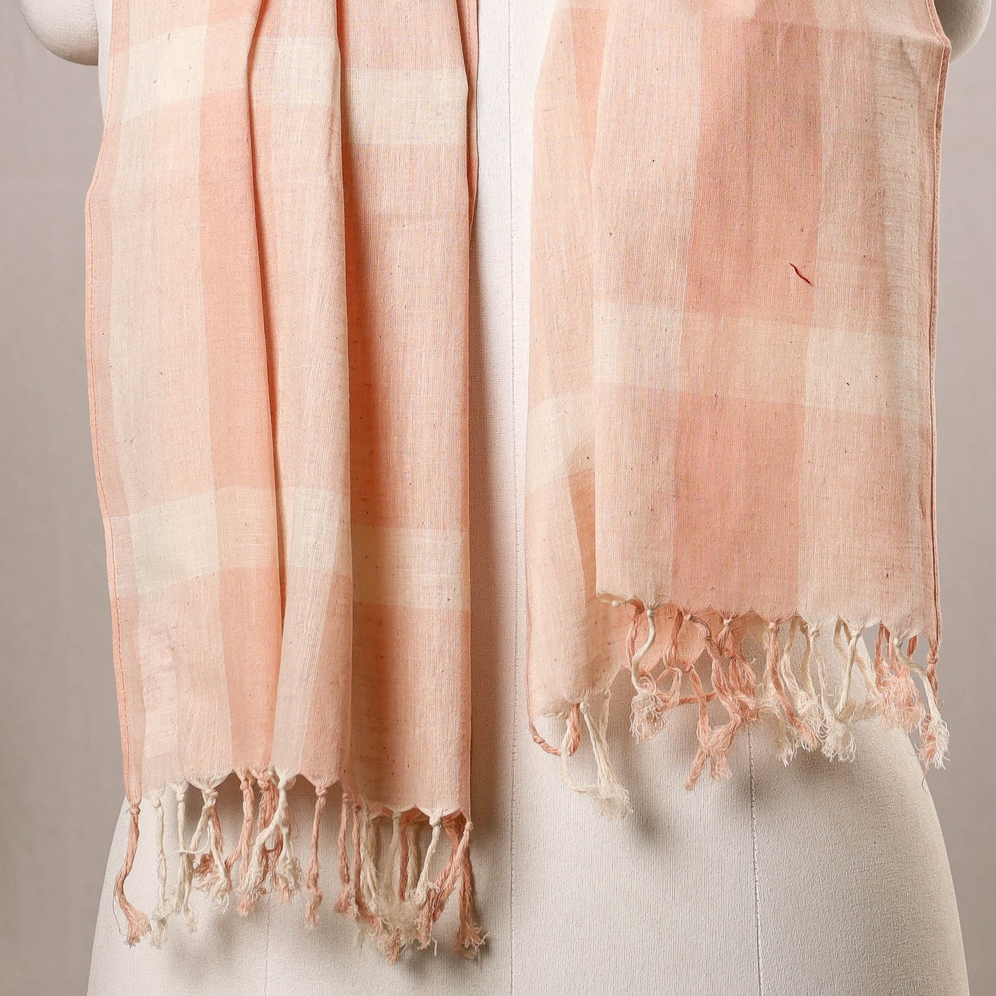 Peach - Phulia Bengal Handloom Pure Cotton Stole