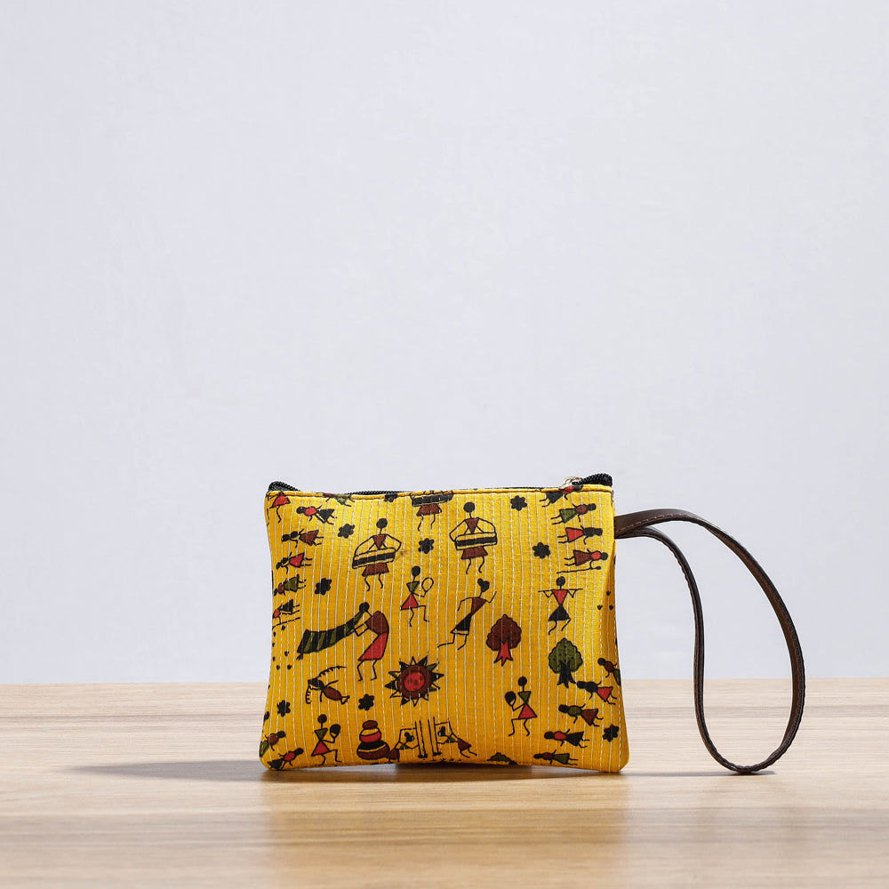 Yellow Kutch Handcrafted Cotton Running Sticth Shoulder Bag (Set of 2)