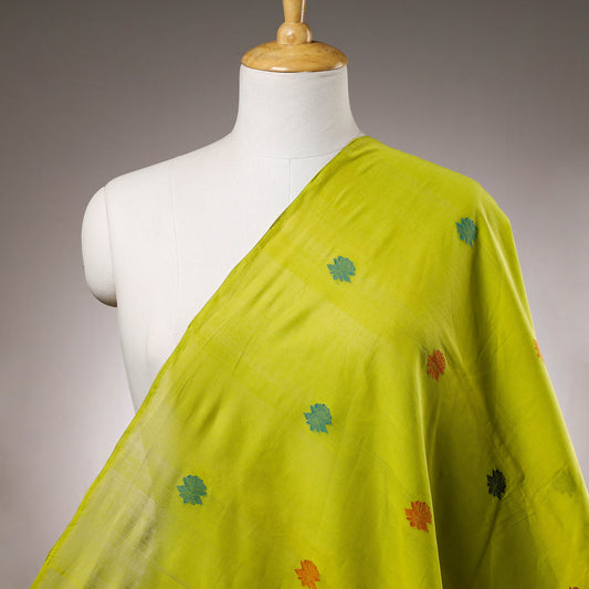 Green - Godavari Jamdani Multicolor Lotus Thread Buta Pure Handloom Cotton Fabric