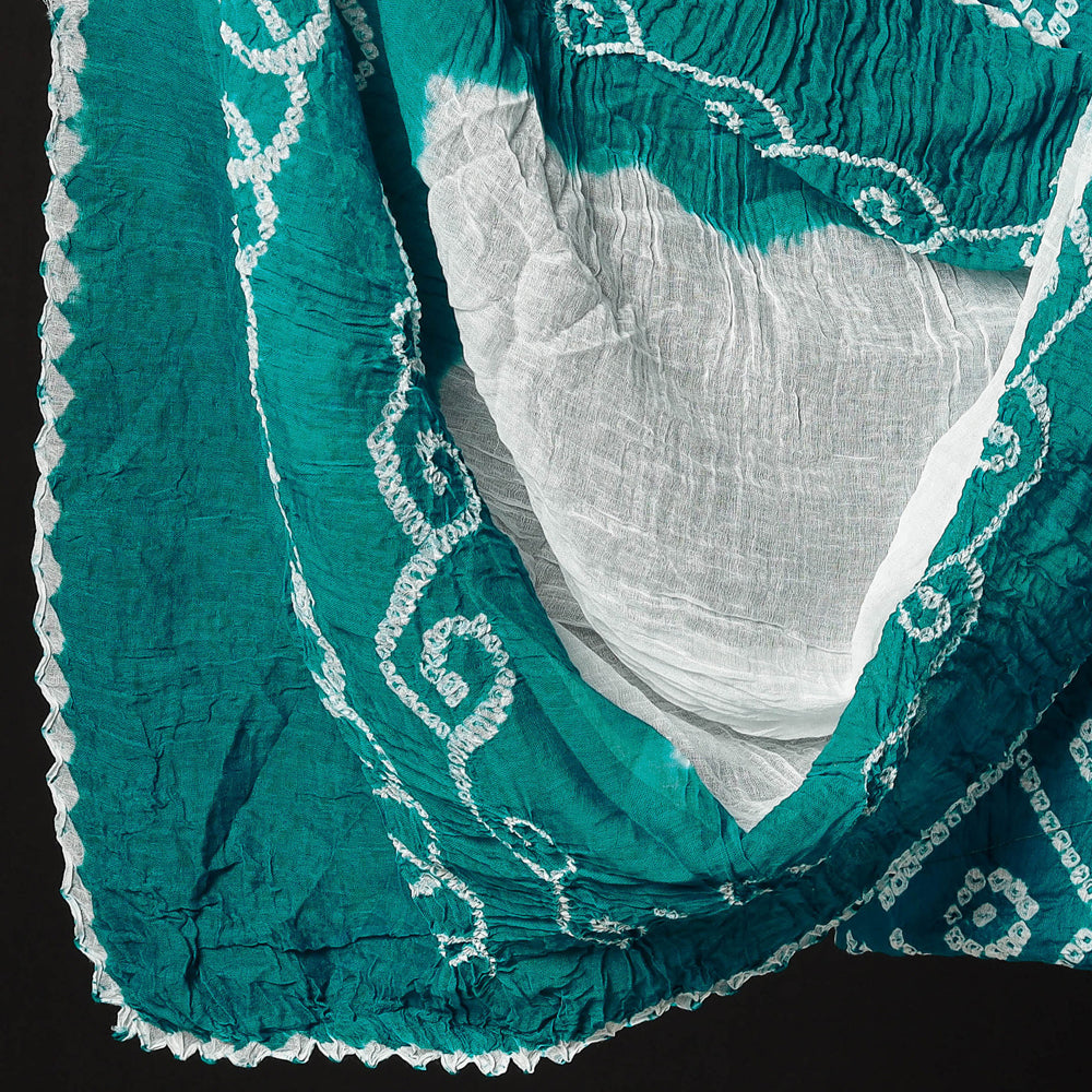 Green - 3pc Kutch Bandhani Tie & Dye Cotton Suit Material Set