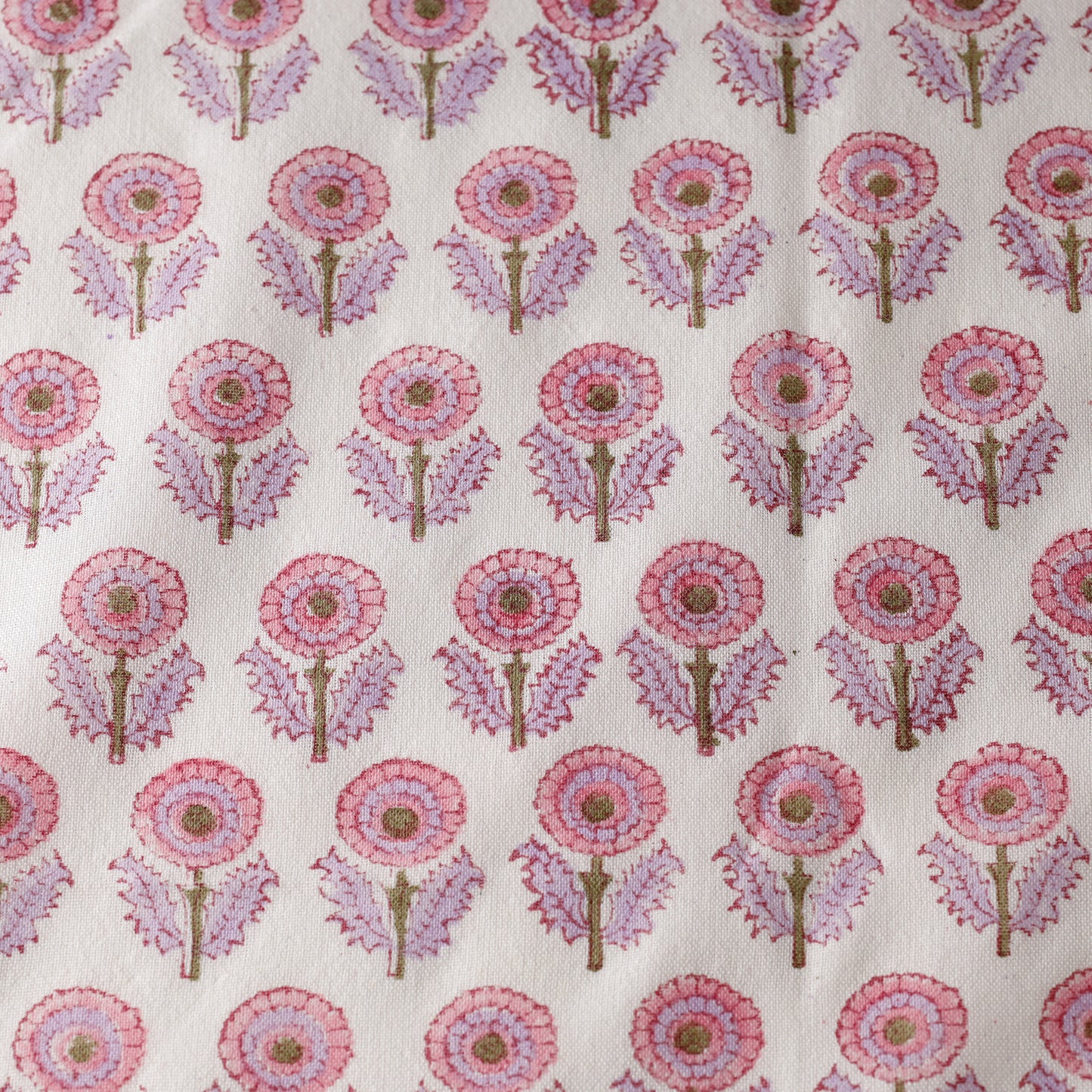 Pink - Sanganeri Block Printing Handwoven Kutch Woolen Fabric