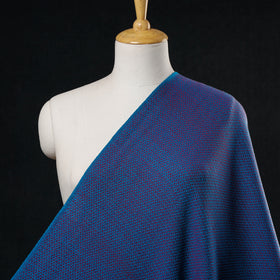 Blue - Kumaun Handwoven Pure Merino Woolen Fabric