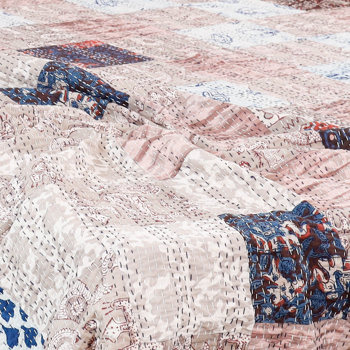 block print double bed cover