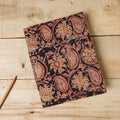 Black - Kalamkari Fabric Cover Handmade Paper Notebook (9 x 7 in)