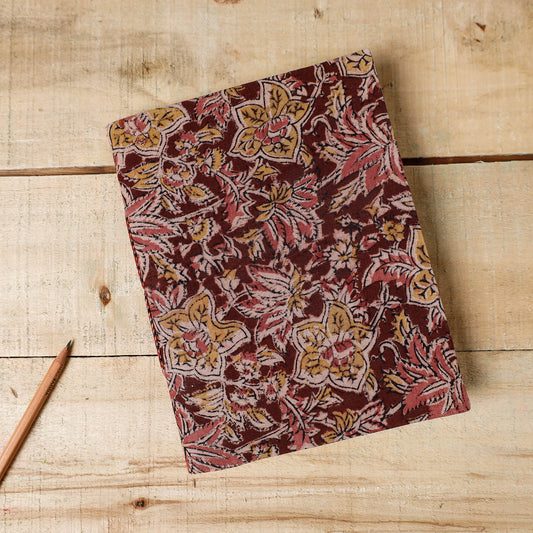 Kalamkari Fabric Cover Handmade Paper Notebook (9 x 7 in)