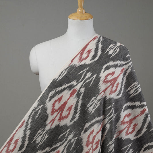 Grey - Pochampally Central Asian Ikat Cotton Handloom Fabric