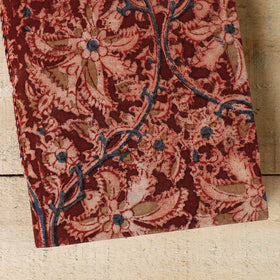 Red - Kalamkari Fabric Cover Handmade Paper Notebook (7 x 5 in)