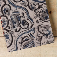 Beige - Kalamkari Fabric Cover Handmade Paper Notebook (7 x 5 in)