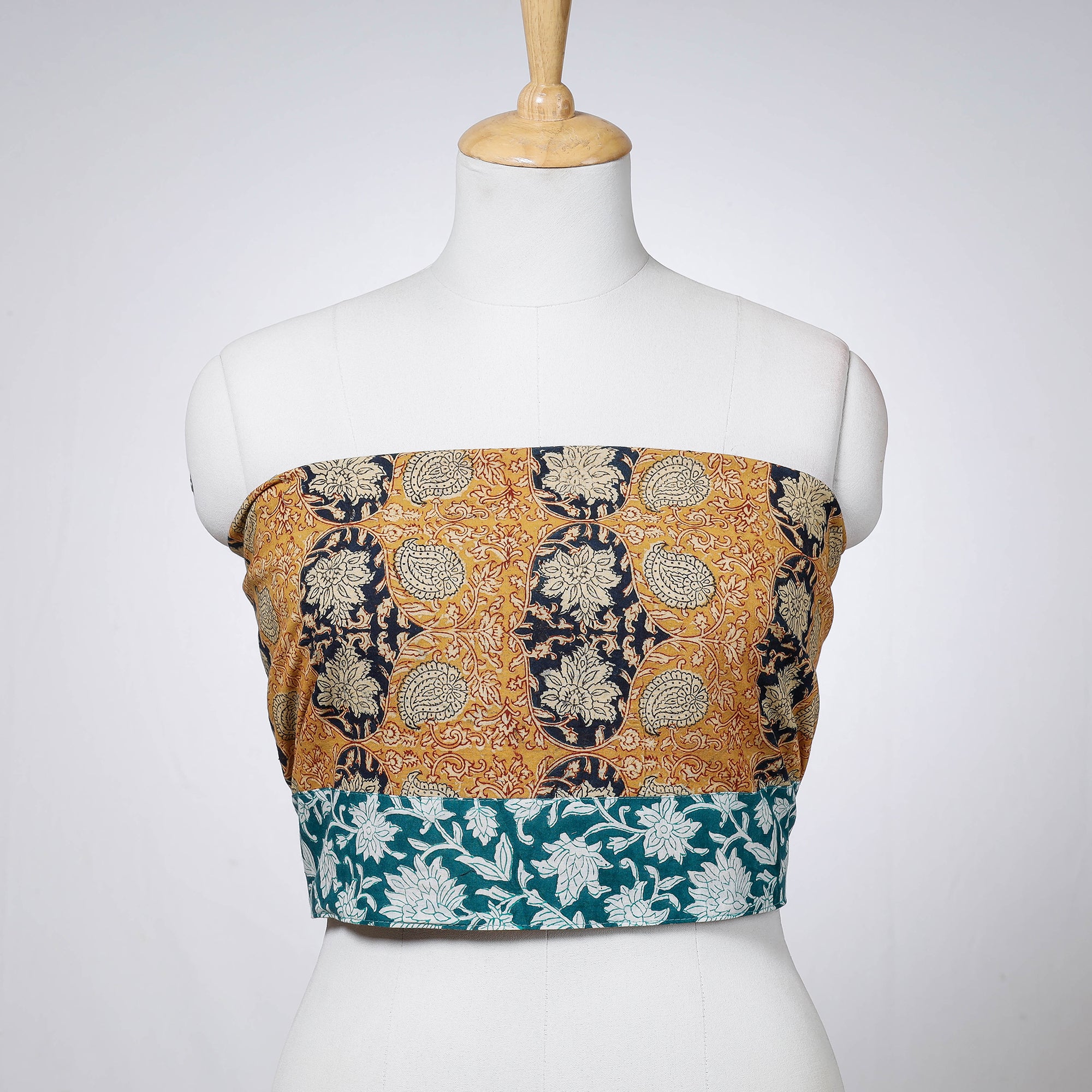 Buy Rangoli Kalamkari Block Printed Cotton Blouse Piece 