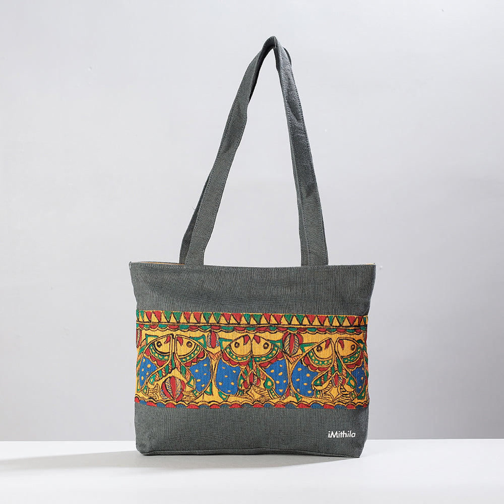 madhubani jute shoulder bag