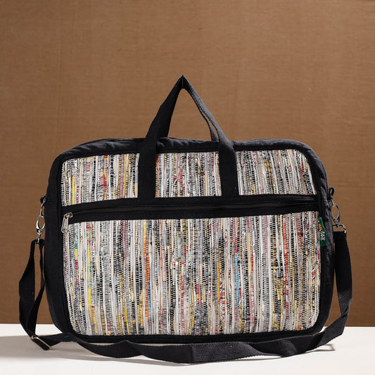 Handcrafted Upcycled Woven Laptop Bag (12 x 16 in)